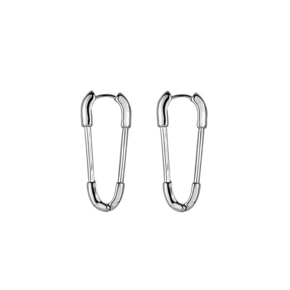 *NEW 925 Sterling Silver Paper Clip Pin Earrings - Picture 3 of 6